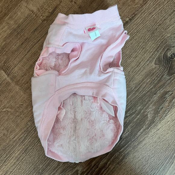 Smoothie Pooch Pink Faux Fur Zip Up Jacket With Scarf Size S - Picture 5 of 12